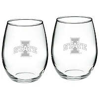 Iowa State Cyclones 2-Piece 21oz. Stemless Wine Glass Set