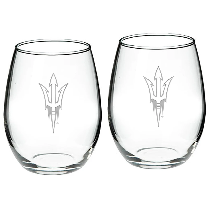 Arizona State Sun Devils 2-Piece 21oz. Stemless Wine Glass Set
