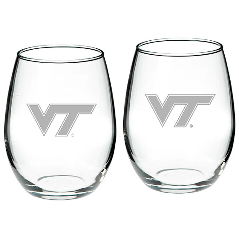 Virginia Tech Hokies 2-Piece 21oz. Stemless Wine Glass Set