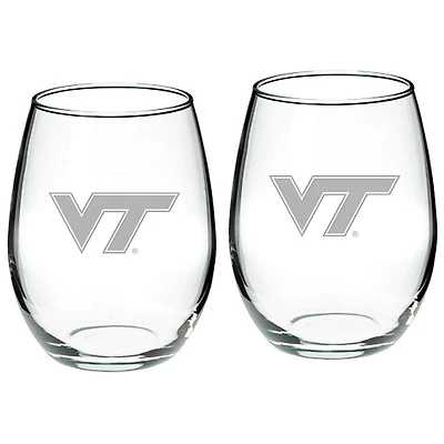 Virginia Tech Hokies 2-Piece 21oz. Stemless Wine Glass Set