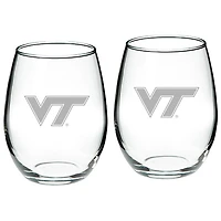 Virginia Tech Hokies 2-Piece 21oz. Stemless Wine Glass Set