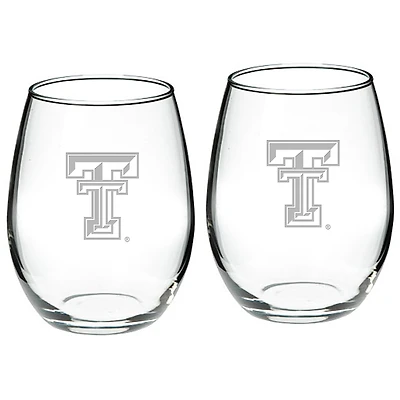 Texas Tech Red Raiders 2-Piece 21oz. Stemless Wine Glass Set