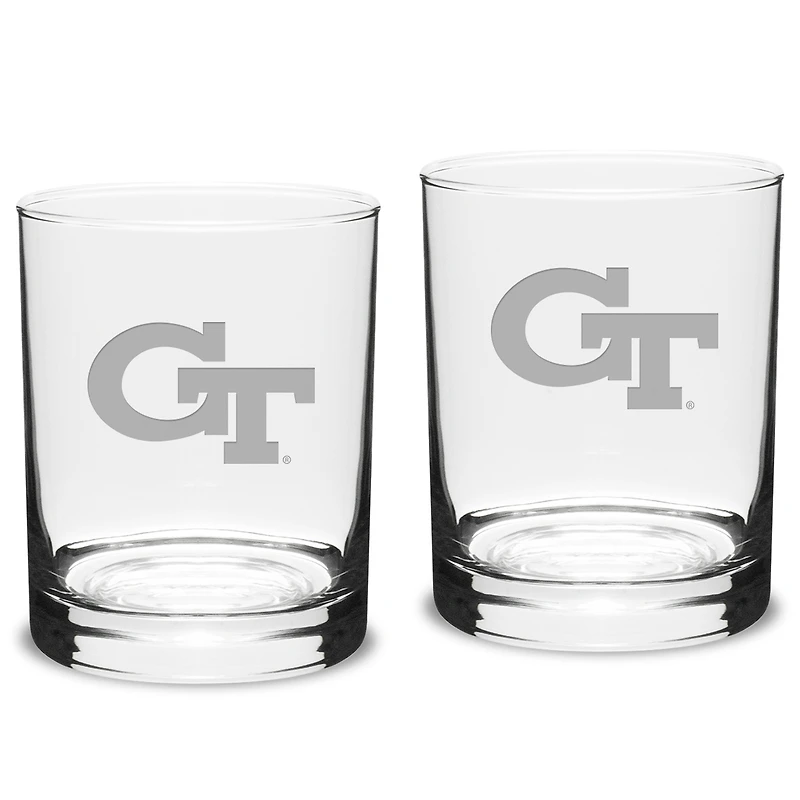 Georgia Tech Yellow Jackets 2-Piece 14oz. Classic Double Old-Fashioned Glass Set