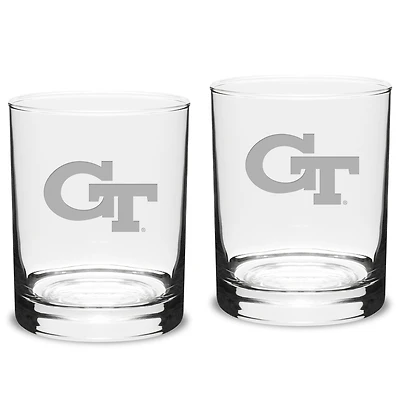 Georgia Tech Yellow Jackets 2-Piece 14oz. Classic Double Old-Fashioned Glass Set