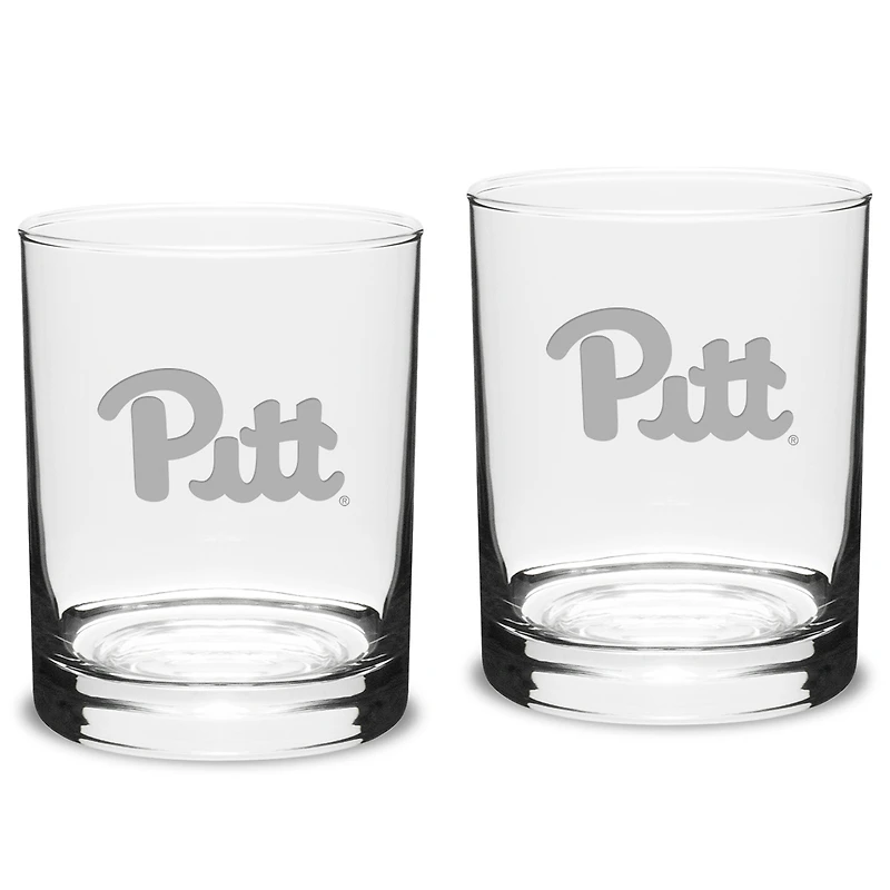 Pitt Panthers 2-Piece 14oz. Classic Double Old-Fashioned Glass Set