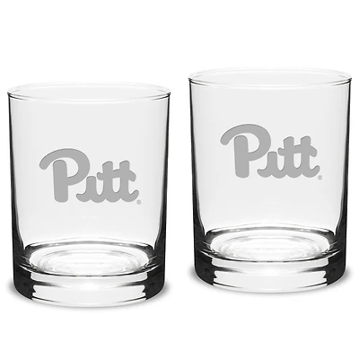 Pitt Panthers 2-Piece 14oz. Classic Double Old-Fashioned Glass Set