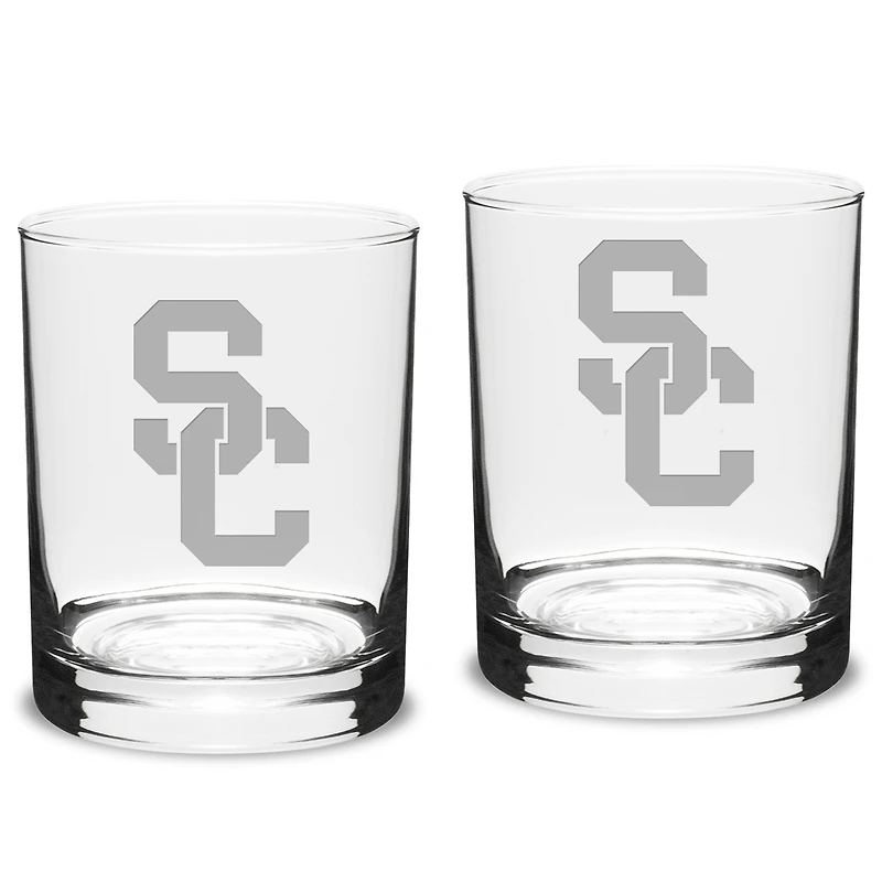 USC Trojans 2-Piece 14oz. Classic Double Old-Fashioned Glass Set
