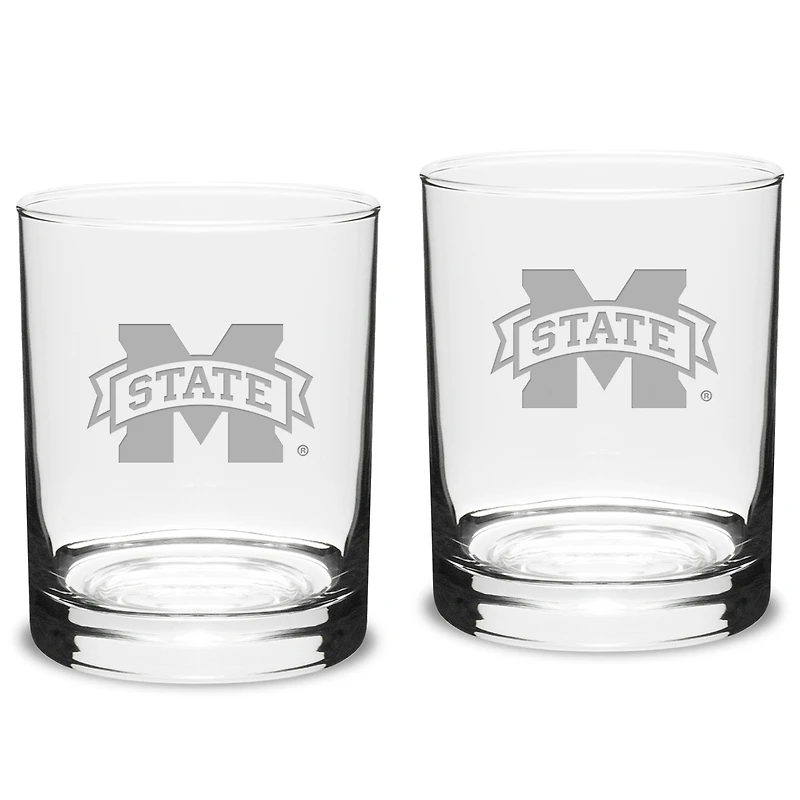 Mississippi State Bulldogs 2-Piece 14oz. Classic Double Old-Fashioned Glass Set