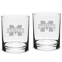 Mississippi State Bulldogs 2-Piece 14oz. Classic Double Old-Fashioned Glass Set