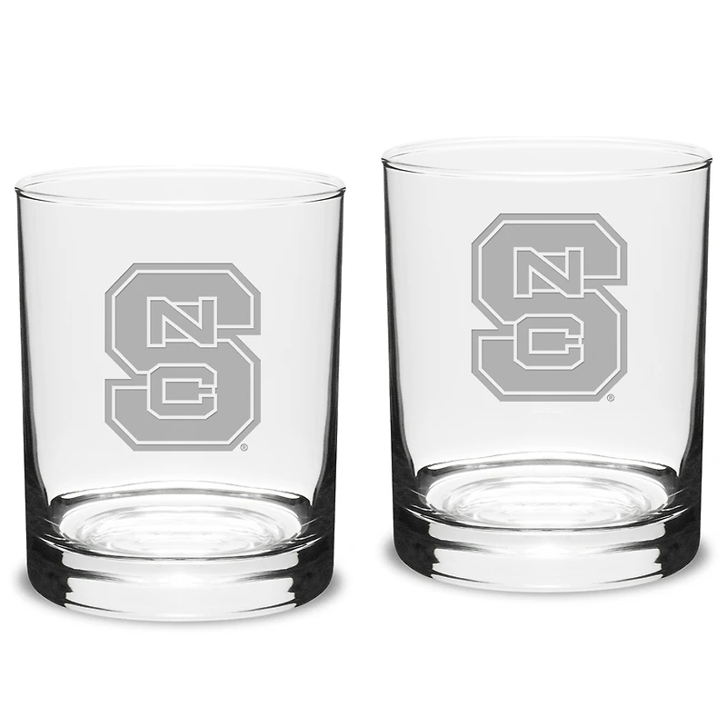 NC State Wolfpack 2-Piece 14oz. Classic Double Old-Fashioned Glass Set