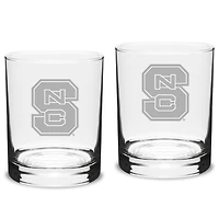 NC State Wolfpack 2-Piece 14oz. Classic Double Old-Fashioned Glass Set