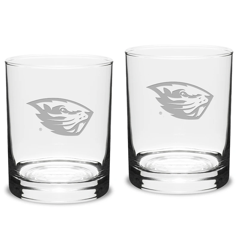 Oregon State Beavers 2-Piece 14oz. Classic Double Old-Fashioned Glass Set
