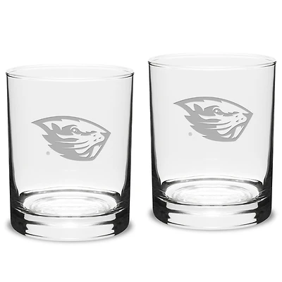 Oregon State Beavers 2-Piece 14oz. Classic Double Old-Fashioned Glass Set