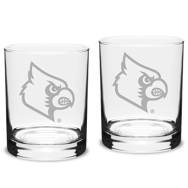 Louisville Cardinals 2-Piece 14oz. Classic Double Old-Fashioned Glass Set