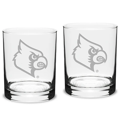 Louisville Cardinals 2-Piece 14oz. Classic Double Old-Fashioned Glass Set