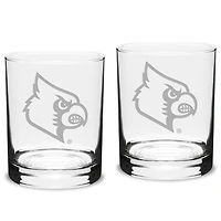 Louisville Cardinals 2-Piece 14oz. Classic Double Old-Fashioned Glass Set