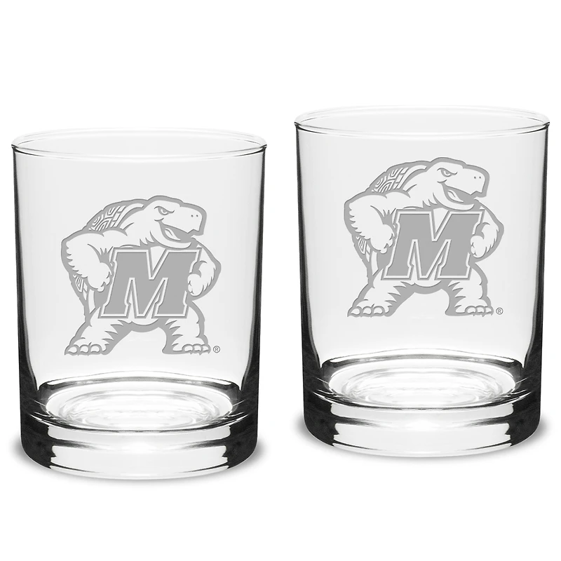 Maryland Terrapins 2-Piece 14oz. Classic Double Old-Fashioned Glass Set
