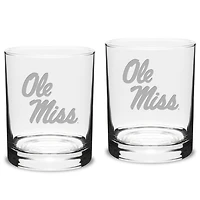 Ole Miss Rebels 2-Piece 14oz. Classic Double Old-Fashioned Glass Set
