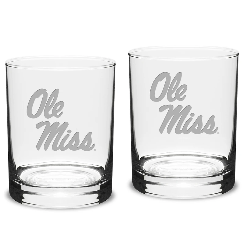 Ole Miss Rebels 2-Piece 14oz. Classic Double Old-Fashioned Glass Set