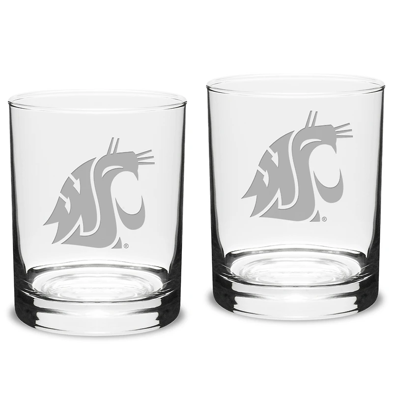 Washington State Cougars 2-Piece 14oz. Classic Double Old-Fashioned Glass Set