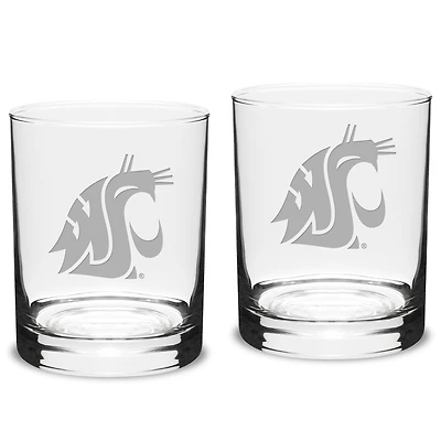 Washington State Cougars 2-Piece 14oz. Classic Double Old-Fashioned Glass Set
