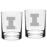 Illinois Fighting Illini 2-Piece 14oz. Classic Double Old-Fashioned Glass Set
