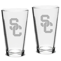 USC Trojans 2-Piece 16oz. Classic Pub Glass Set