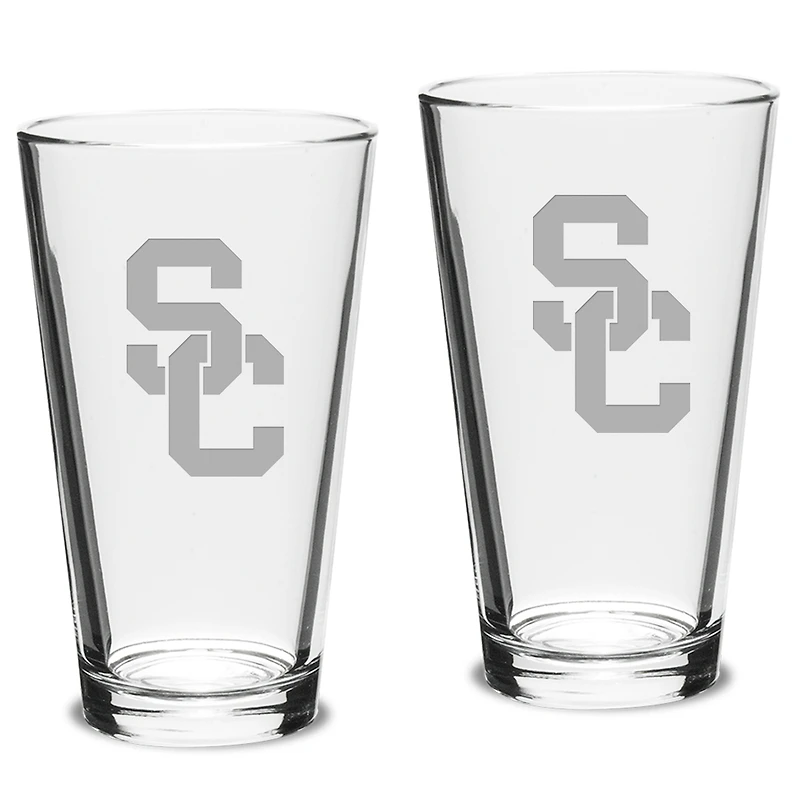 USC Trojans 2-Piece 16oz. Classic Pub Glass Set