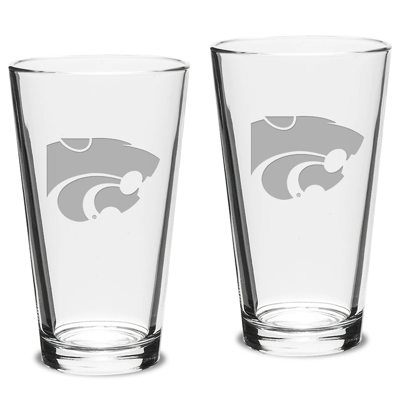 Kansas State Wildcats 2-Piece 16oz. Classic Pub Glass Set