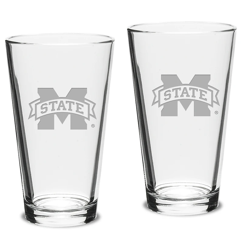 Mississippi State Bulldogs 2-Piece 16oz. Classic Pub Glass Set