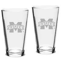 Mississippi State Bulldogs 2-Piece 16oz. Classic Pub Glass Set