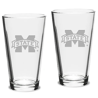 Mississippi State Bulldogs 2-Piece 16oz. Classic Pub Glass Set