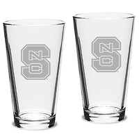NC State Wolfpack 2-Piece 16oz. Classic Pub Glass Set