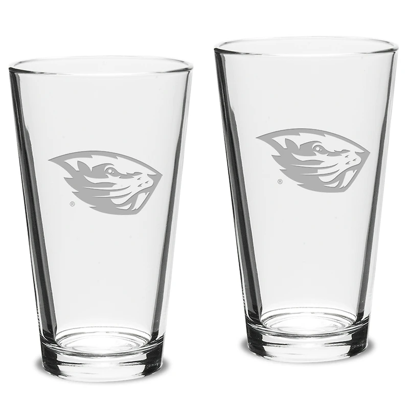 Oregon State Beavers 2-Piece 16oz. Classic Pub Glass Set