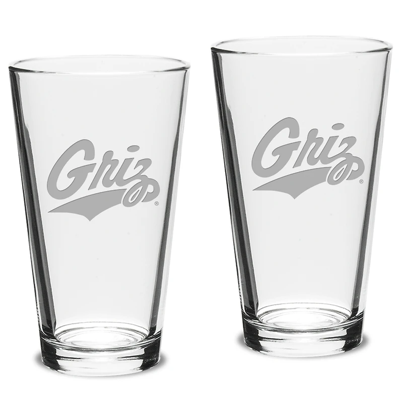 Montana Grizzlies 2-Piece 16oz. Classic Pub Glass Set
