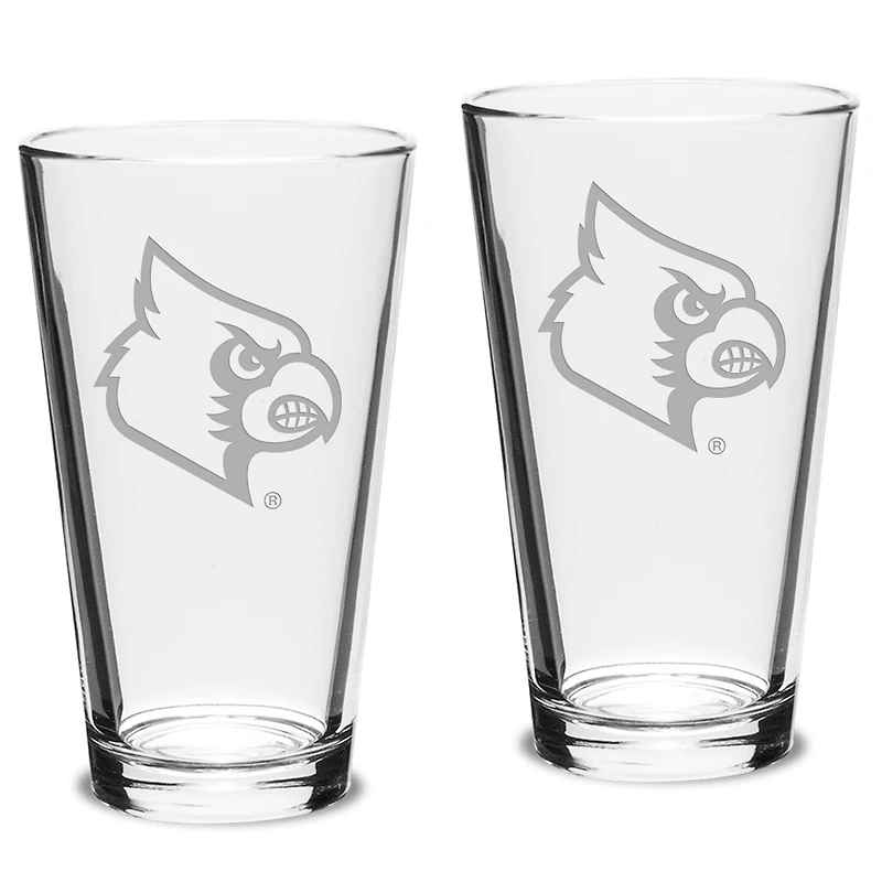 Louisville Cardinals 2-Piece 16oz. Classic Pub Glass Set