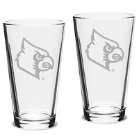 Louisville Cardinals 2-Piece 16oz. Classic Pub Glass Set