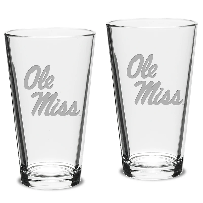 Ole Miss Rebels 2-Piece 16oz. Classic Pub Glass Set