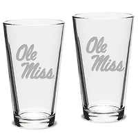 Ole Miss Rebels 2-Piece 16oz. Classic Pub Glass Set