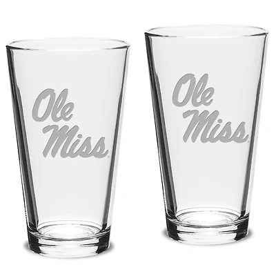 Ole Miss Rebels 2-Piece 16oz. Classic Pub Glass Set