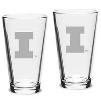 Illinois Fighting Illini 2-Piece 16oz. Classic Pub Glass Set