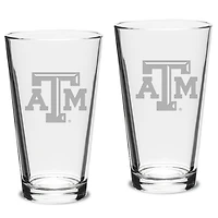 Texas A&M Aggies 2-Piece 16oz. Classic Pub Glass Set