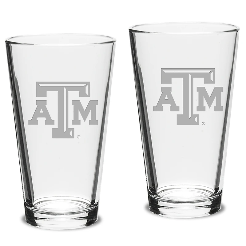 Texas A&M Aggies 2-Piece 16oz. Classic Pub Glass Set