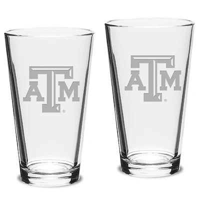 Texas A&M Aggies 2-Piece 16oz. Classic Pub Glass Set
