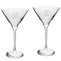 Wisconsin Badgers Two-Piece Traditional 10oz. Martini Glass Set