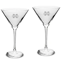 Mississippi State Bulldogs Two-Piece Traditional 10oz. Martini Glass Set