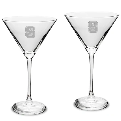 NC State Wolfpack Two-Piece Traditional 10oz. Martini Glass Set