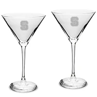 NC State Wolfpack Two-Piece Traditional 10oz. Martini Glass Set