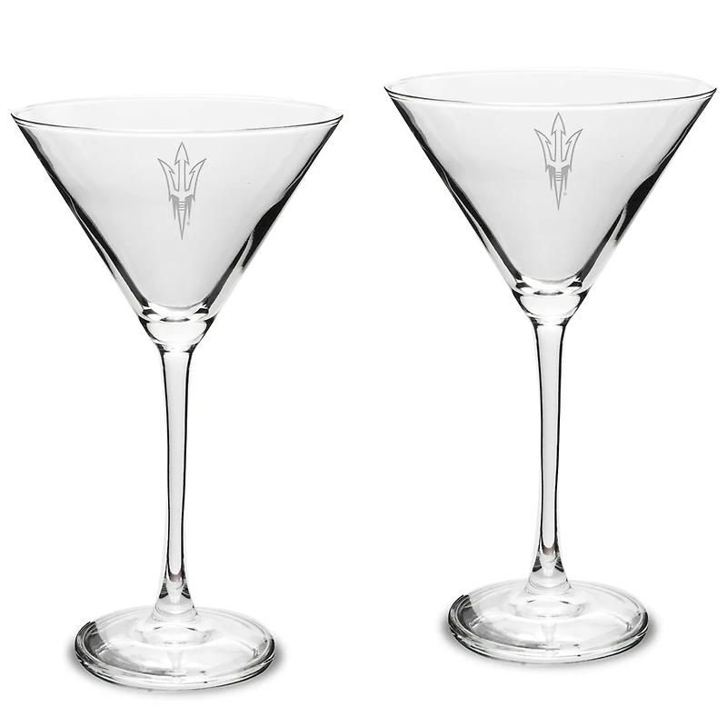 Arizona State Sun Devils Two-Piece Traditional 10oz. Martini Glass Set