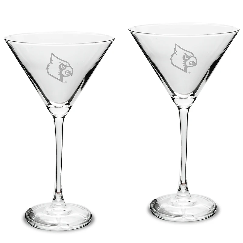 Louisville Cardinals Two-Piece Traditional 10oz. Martini Glass Set